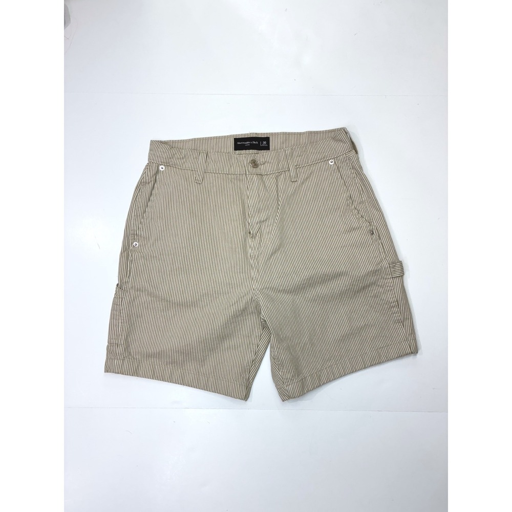 Sold.   Abercrombie & Fitch Mens Loose Carpenter Shorts 30 Stripe Tan